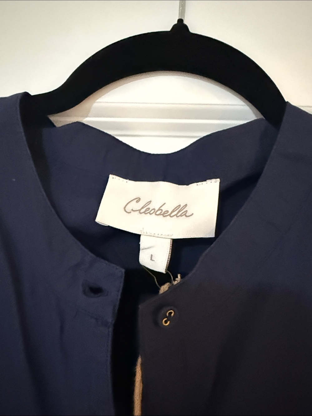 Cleobella Navy Ruffled Button-Front Mini Dress - Picture 3 of 4